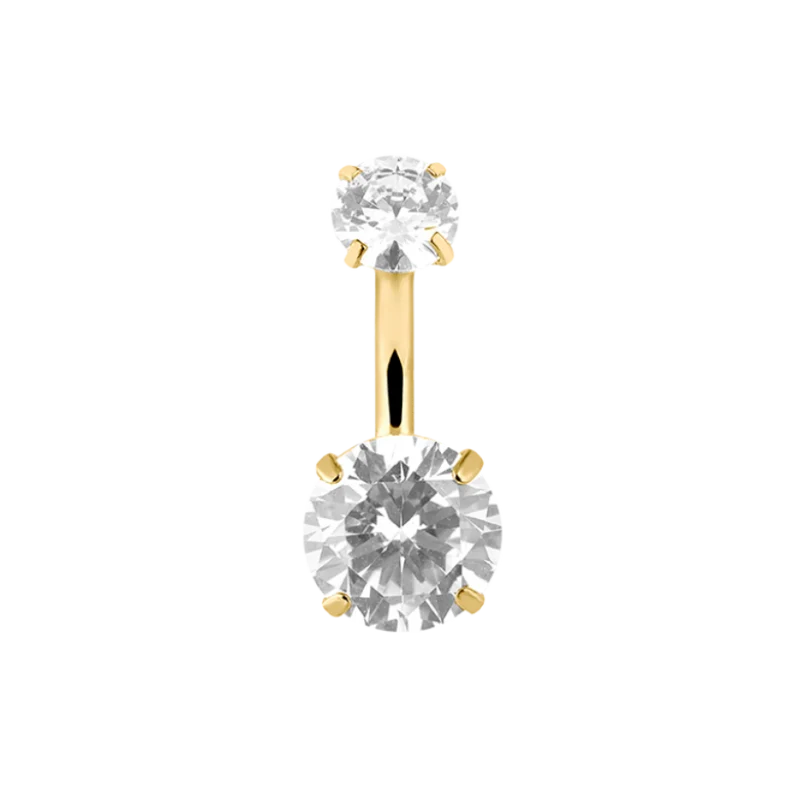 Simple Shiny Belly Button Ring Gold