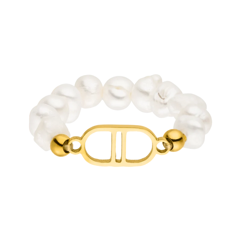 Deluxe Pearl Ring 14K Vergoldet