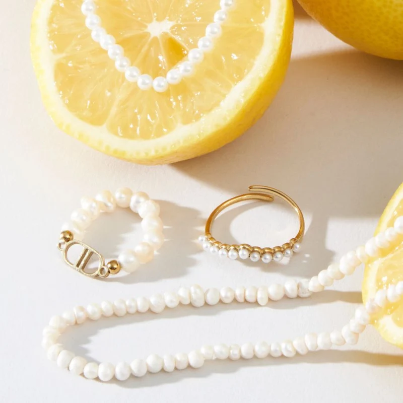 Deluxe Pearl Ring 14K Vergoldet