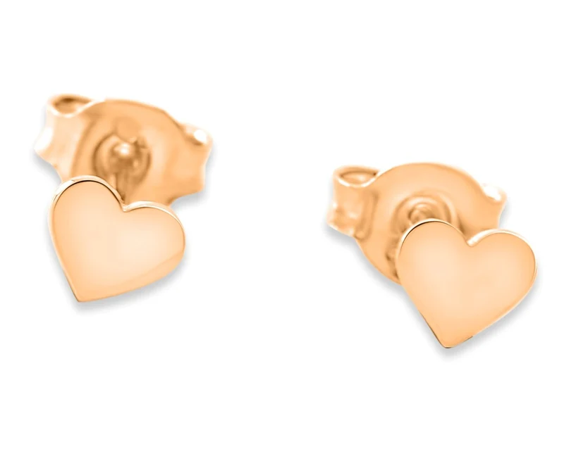 SCHMUCK ROSÉ VERGOLDET, OHRSTECKER HERZ, ZARTE OHRRINGE ROSÉ