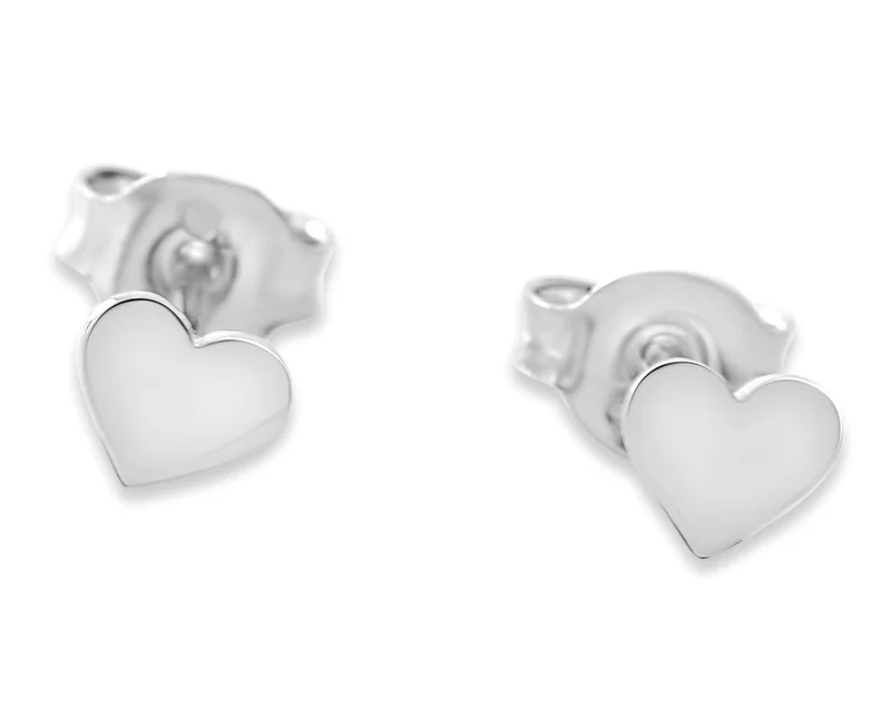 HERZ OHRSTECKER SILBER OHRSTECKER GLÄNZEND 925 SILBER KINDEROHRSTECKER HERZEN