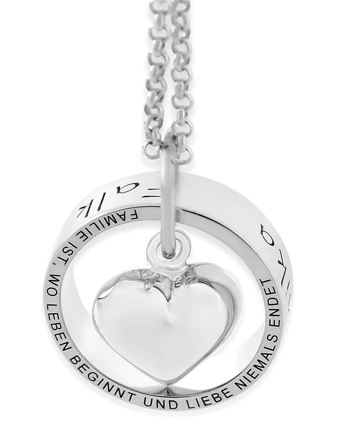 NAMENSKETTE 925 SILBER DAMEN HALSKETTE GRAVUR MUTTER OMA SILBERKETTE RING HERZ