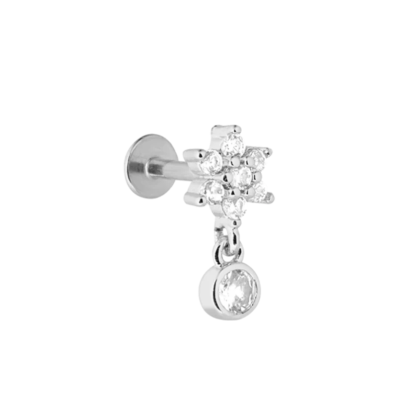 Dangle Flower Labret Piercing