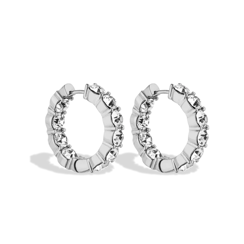 Bold Pave Huggie Hoop Ohrringe - Small