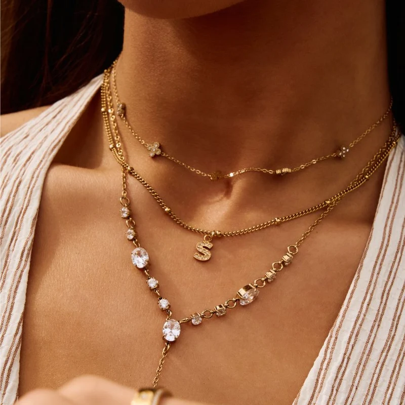Simple Letter Kette 14K VERGOLDET