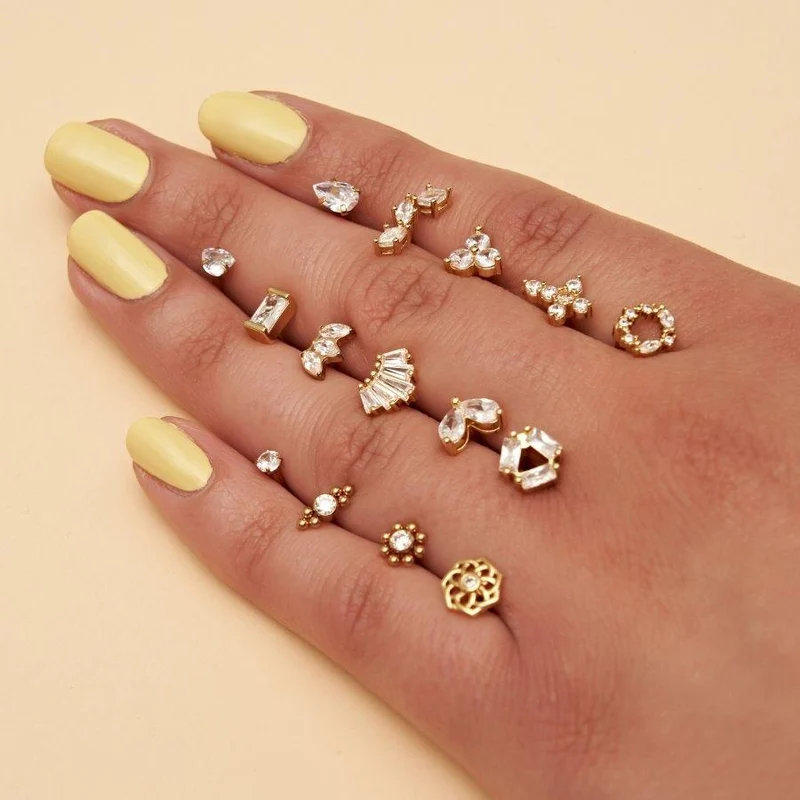 Victoria Crystal Ohr Piercing Gold