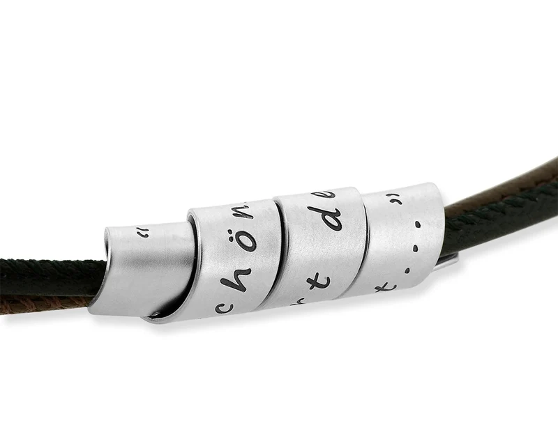 LEDERKETTE MIT GRAVUR HERREN HALSKETTE ANHÄNGER 925 SILBER MÄNNER SCHMUCK LEDER