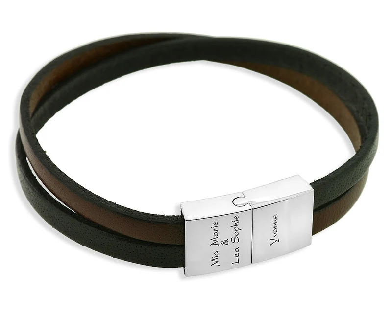 MÄNNERARMBAND MIT GRAVUR, GESCHENK FÜR PAPA, LEDERARMBAND