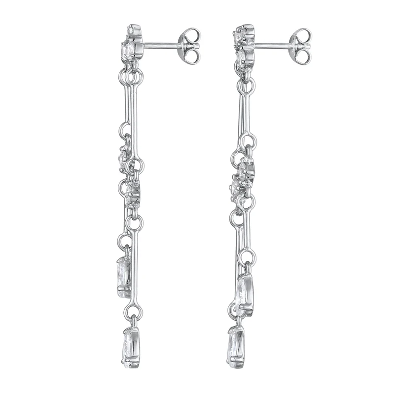 Ohrstecker Tropfen Anhänger | Topas (Weiß)
