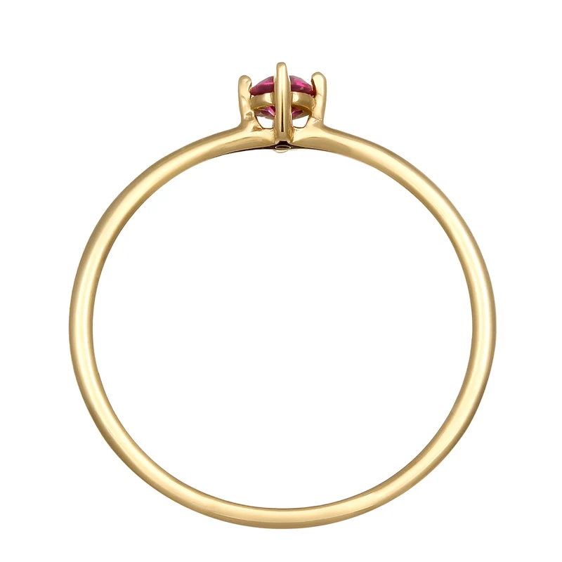Solitär-Ring | Synthetischer Rubin (Pink)