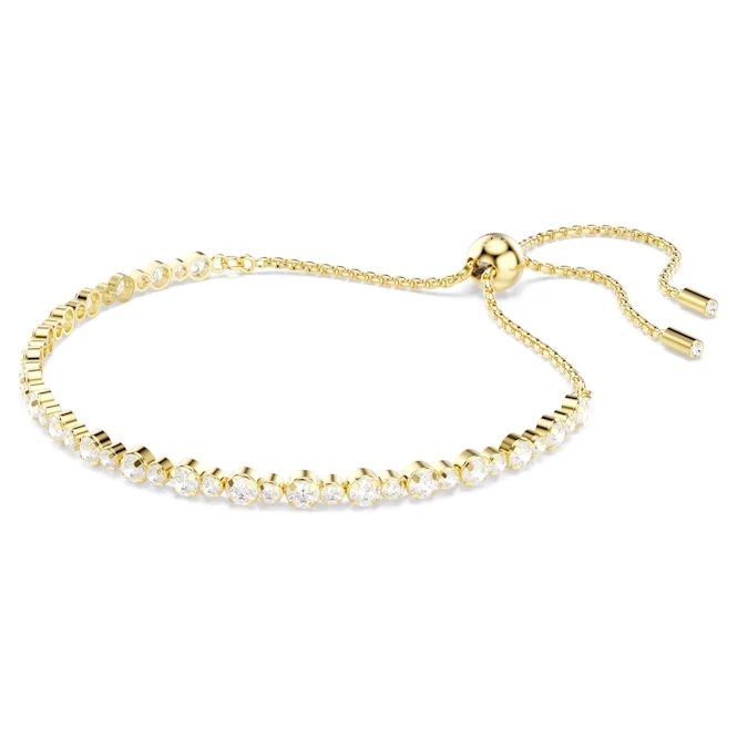 Matrix Tennis Bracelet with Round-Cut White Crystal in Gold
