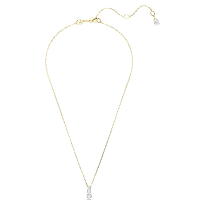 Stilla Attract Pendant Necklace with Round-Cut White Crystal in Gold