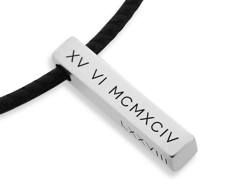 HERREN KETTE MIT RÖMISCHEN ZIFFERN BARRENKETTE MIT GRAVUR HERRENSCHMUCK