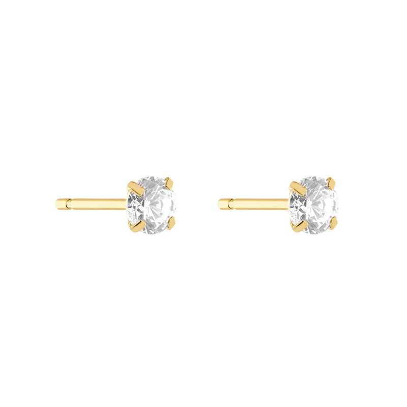 Round Dainty Ohrstecker 18K Gold Plated