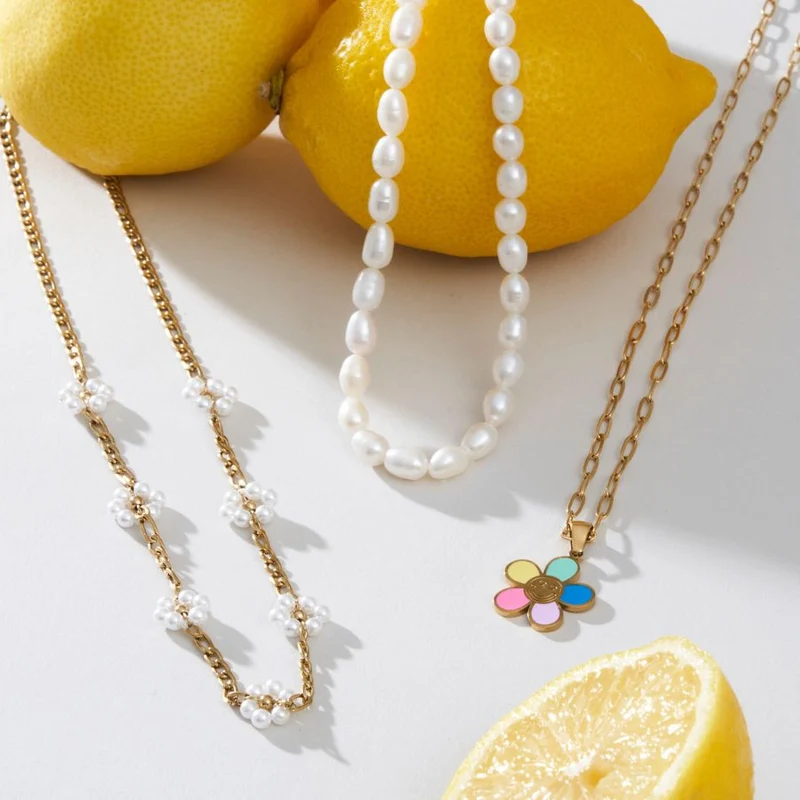 Sweet Life Multi Flower Kette 18K Vergoldet