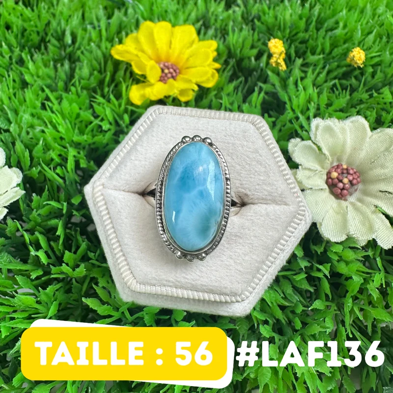 Larimar-Ring aus 925er Sterlingsilber #LAF136
