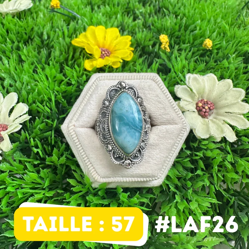 Larimar-Ring aus 925er Sterlingsilber #LAF26