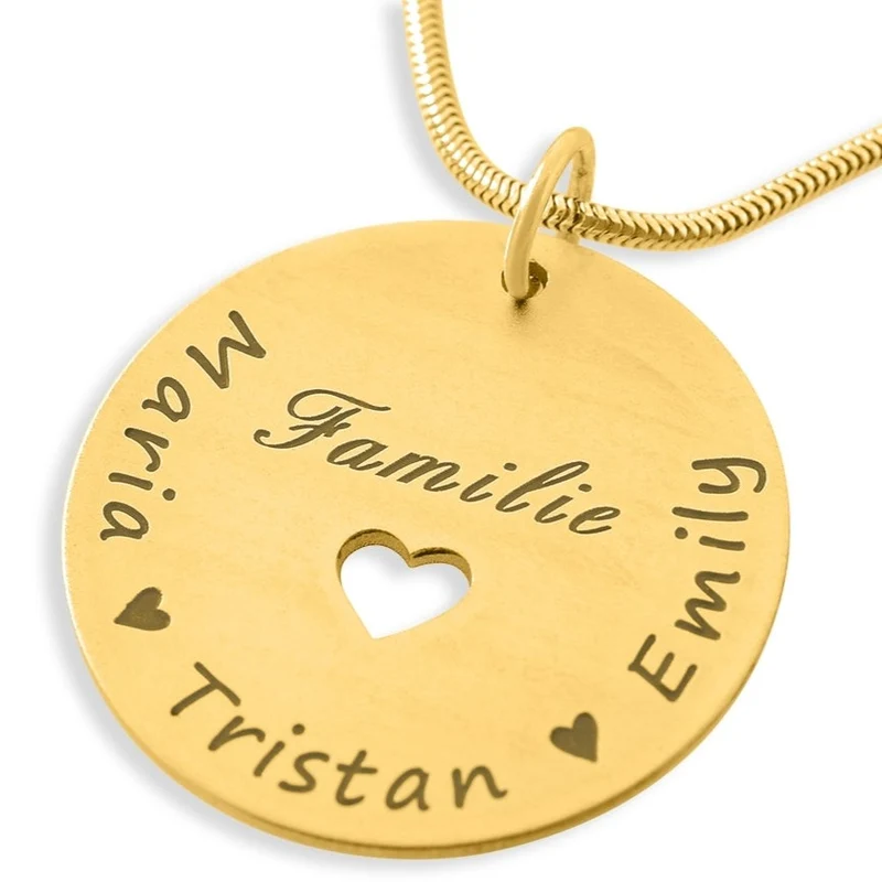 NAMENSKETTE GOLD FAMILIENKETTE MIT NAMEN GESCHENK MAMA HALSKETTE FAMILIE