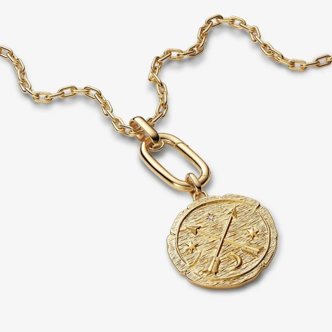 ME Gold Crossing Arrows Oversized Medallion Charms