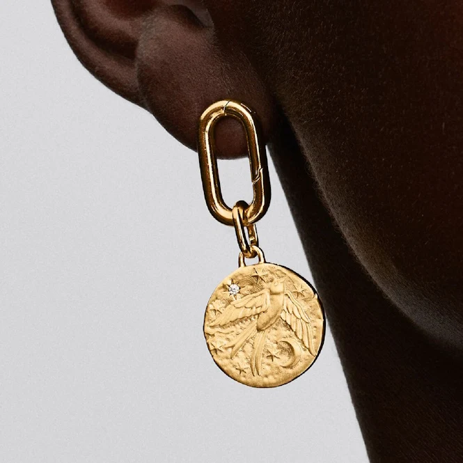 ME Gold Swallow Medallion Charms