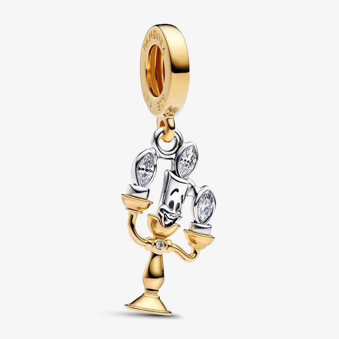Disney Gold Beauty and the Beast Lumiere Dangle Charms