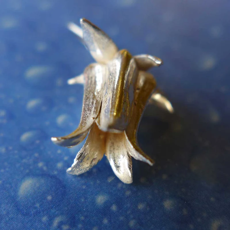 Blütenschmuck Ohrringe Silber Hauswurz