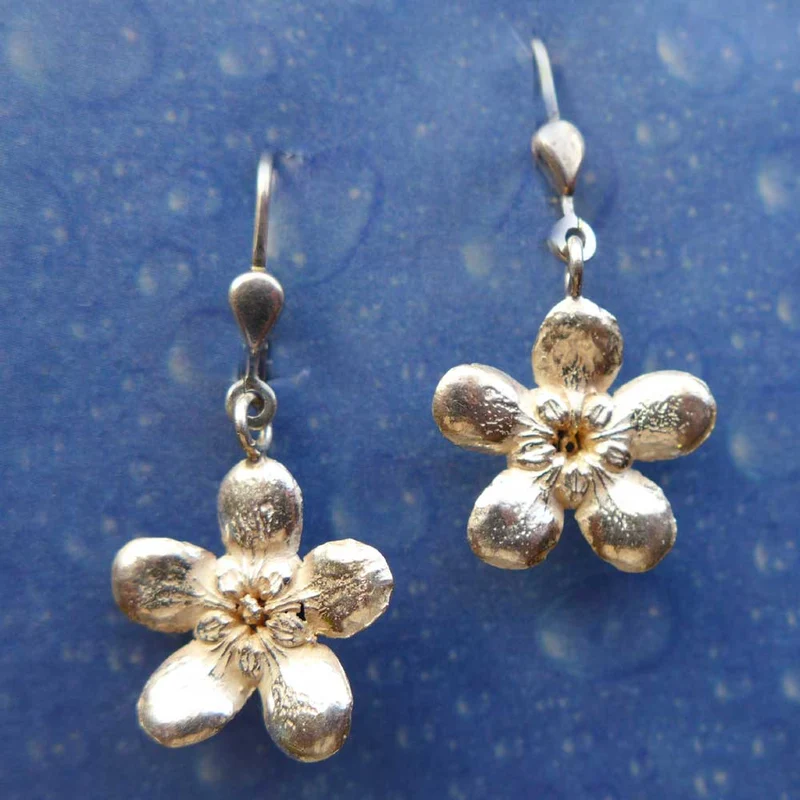 Blüten Ohrringe Silber Jasmin