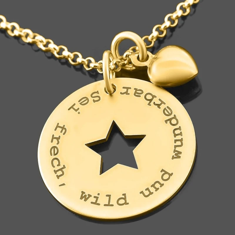 KETTE FÜR STERNENKINDER GOLD SCHMUCK STERNKIND DAMEN KETTE MIT GRAVUR GEBURT