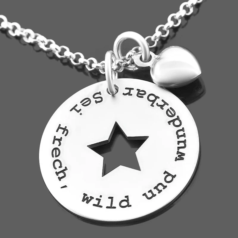 SILBERSCHMUCK ONLINE PERSONALSIERBAR DAMEN SCHMUCK STERNENKINDER 925 SILBER HALSKETTE