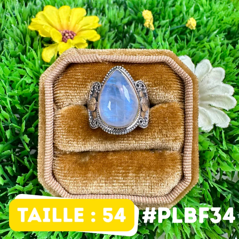Ring mit blauem Feuermondstein #PLBF34