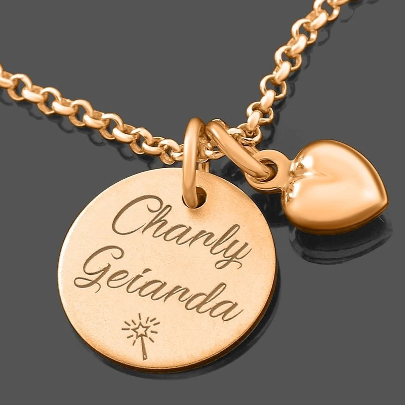 GESCHENK FÜR MÄDCHEN NAMENSKETTE ROSEGOLD KINDER KETTE MIT GRAVUR