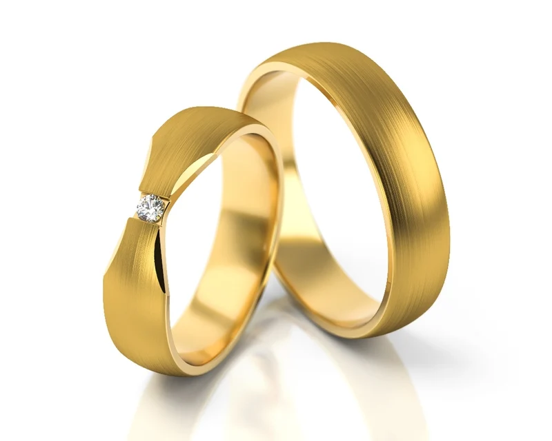 BESONDERE TRAURINGE GOLD, EHERING MIT DIAMANT