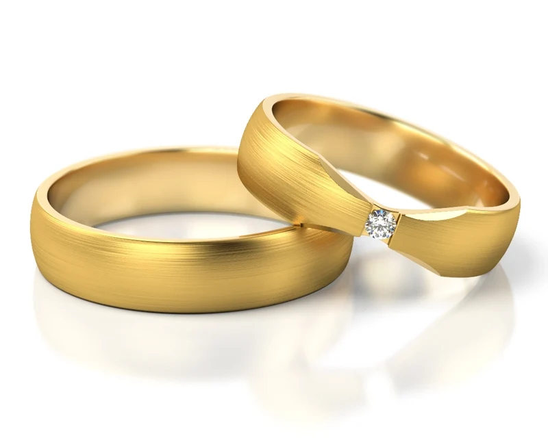 BESONDERE TRAURINGE GOLD, EHERING MIT DIAMANT