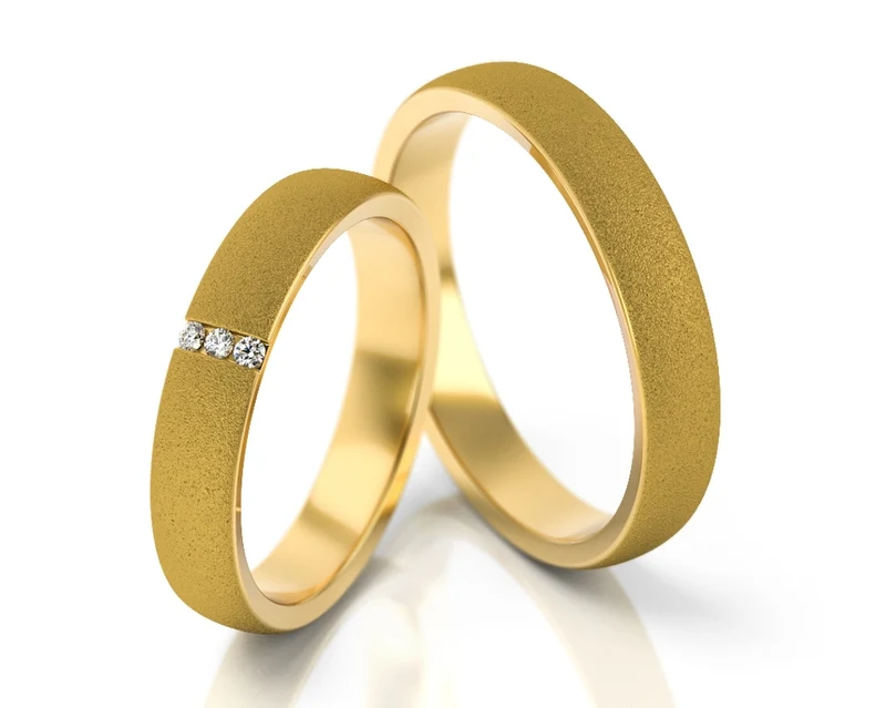 333er GOLDRINGE, TRAURINGE MIT GRAVUR, RINGE MIT ETUI