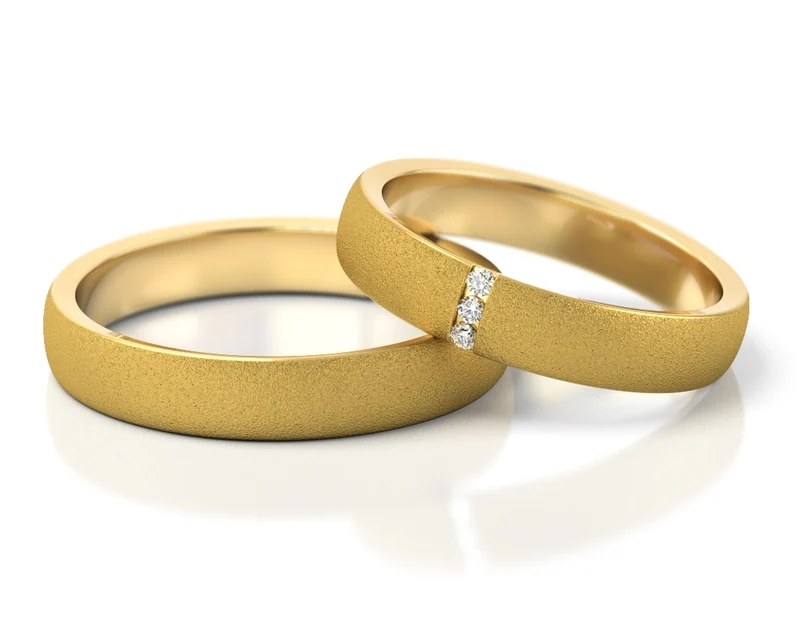 333er GOLDRINGE, TRAURINGE MIT GRAVUR, RINGE MIT ETUI