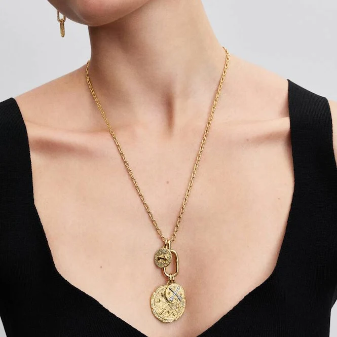 ME Gold Large Openable Link Pendant Necklace, 70cm