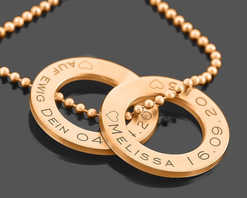 KETTE MIT GRAVUR ROSEGOLD DAMEN SCHMUCK TEXT