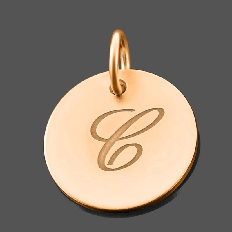 INITIALEN ANHÄNGER ROSÉ, BUCHSTABE ROSÉ VERGOLDET, ANHÄNGER KETTE