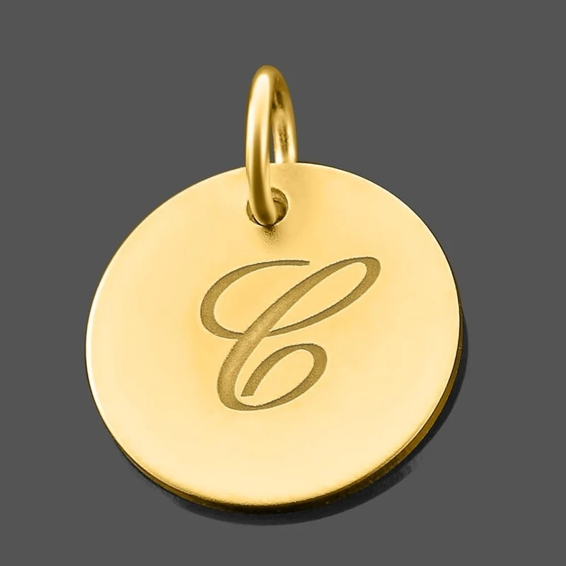 KETTEN ANHÄNGER BUCHSTABE GOLD RUND KETTENANHÄNGER 925 SILBER VERGOLDET