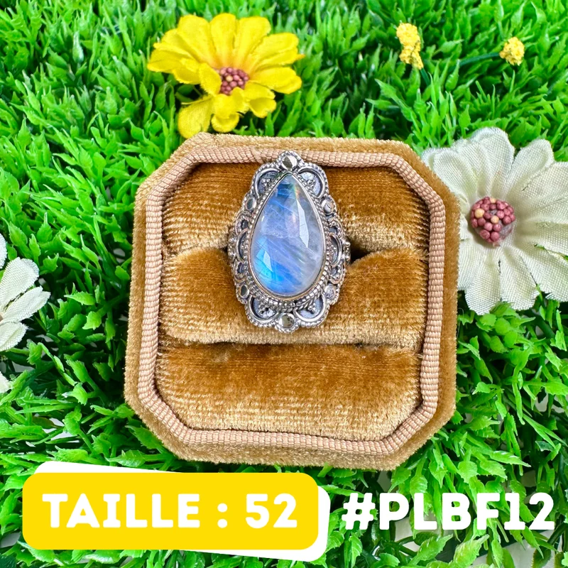 Ring mit blauem Feuermondstein #PLBF12