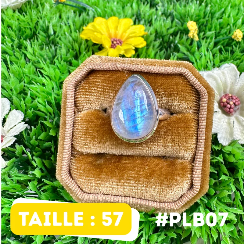 Ring mit blauem Feuermondstein #PLB07