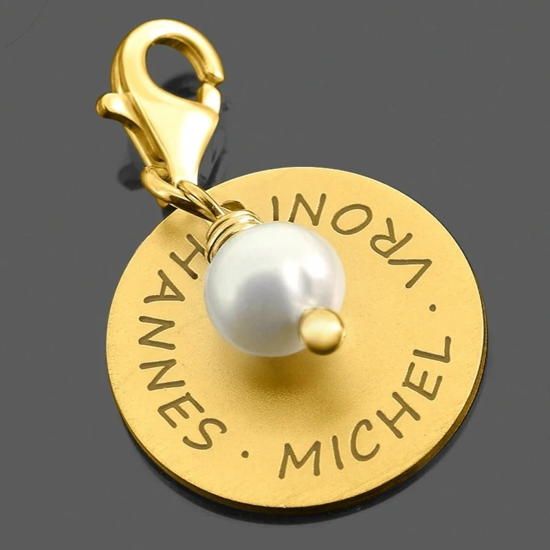 ANHÄNGER CHARM GOLD GRAVUR NAMENSSCHMUCK GOLDCHARM FAMILIENNAMEN