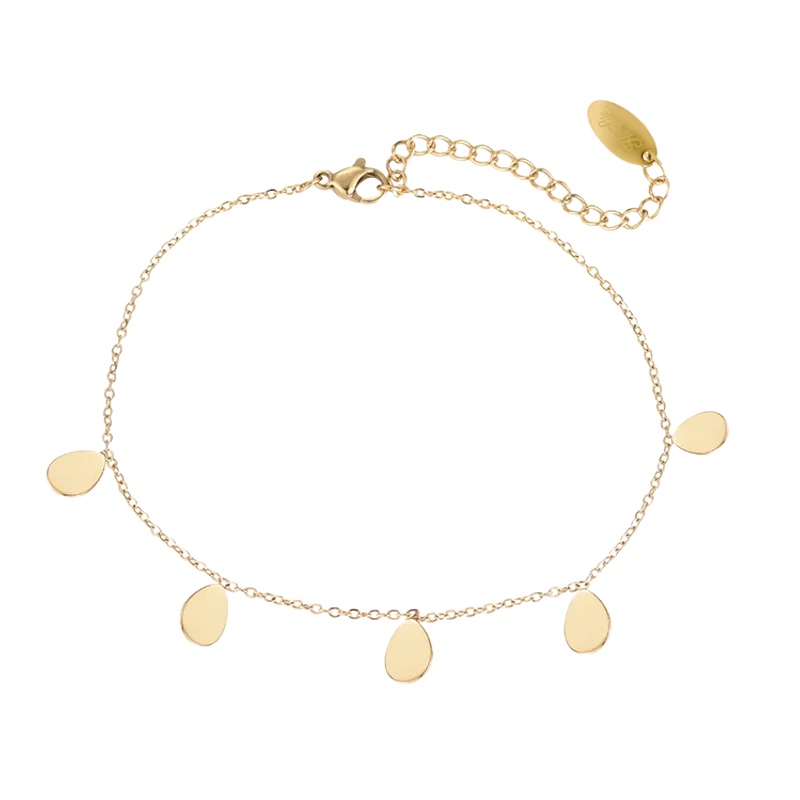Sweet Life Teardrop Anklet 14K Vergoldet