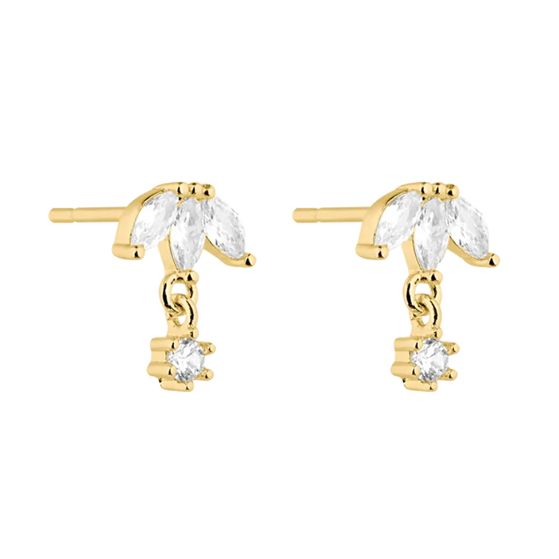 Upside Lotus Ohrstecker 18K Vergoldet