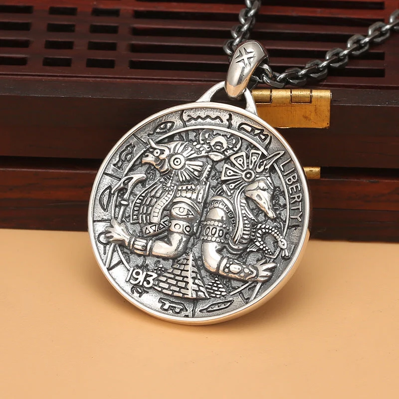 Runde Vintage-Medaille aus Sterlingsilber