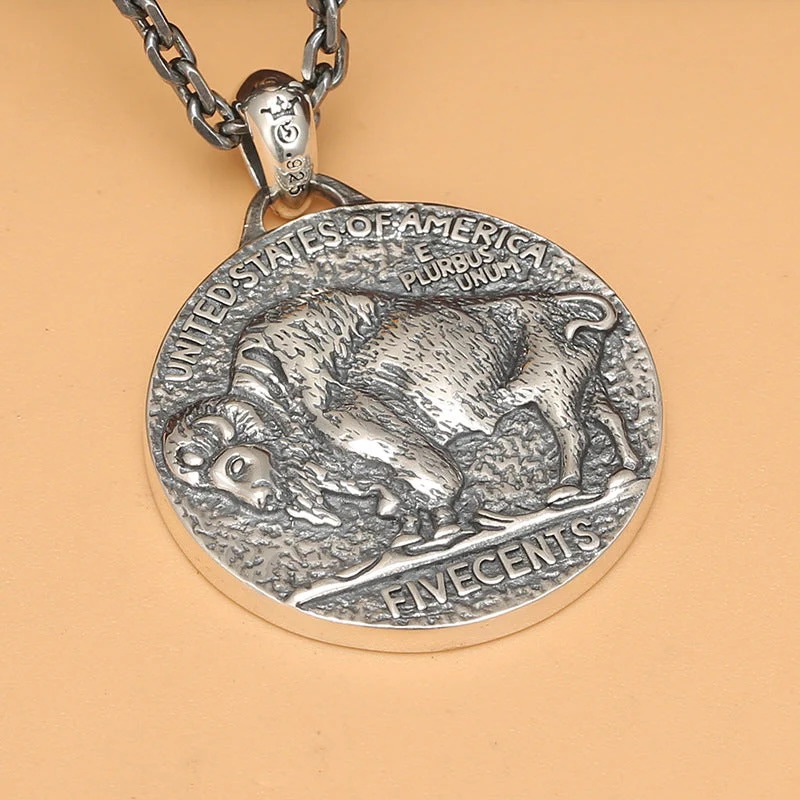 Runde Vintage-Medaille aus Sterlingsilber