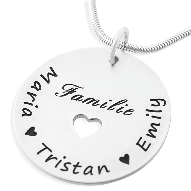 FAMILIENKETTE SILBER, KETTE MIT NAMEN, 925 SILBER, FAMILIEN SCHMUCK