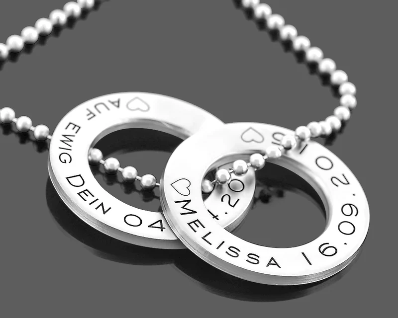 KETTE MIT GRAVUR ANHÄNGER 925 SILBER SILBERSCHMUCK PERSONALISIERT