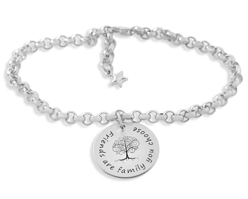 ARMBAND 925 SILBER MIT GRAVUR LEBENSBAUM FAMILIENSCHMUCK DAMEN SILBERARMBAND