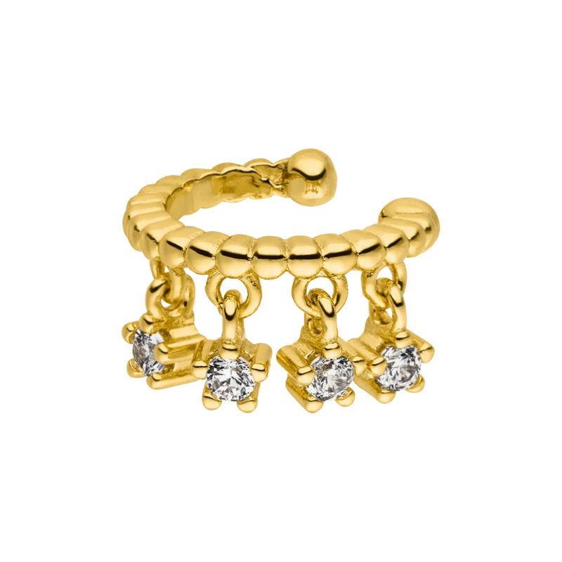 Good Vibes Dangle Earcuff 14K Vergoldet